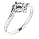 14K White 4.8mm Round Ring Mounting