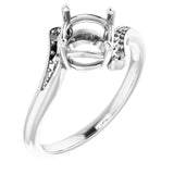 14K White 7mm Round Ring Mounting