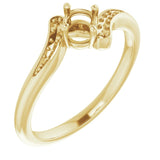 10K Yellow 4.1 mm Round Ring Mounting