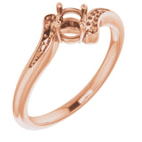 18K Rose 4.1mm Round Ring Mounting