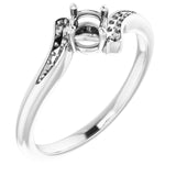 14K X1 White 4.1mm Round Ring Mounting