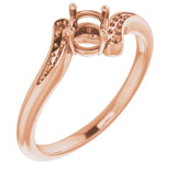 10K Rose 4.4mm Round Ring Mounting
