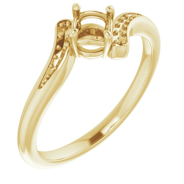 14K Yellow 4.4mm Round Ring Mounting