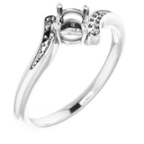 10K White 4.4mm Round Ring Mounting