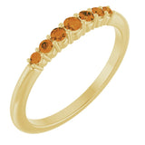 14K Yellow Natural Citrine Stackable Ring