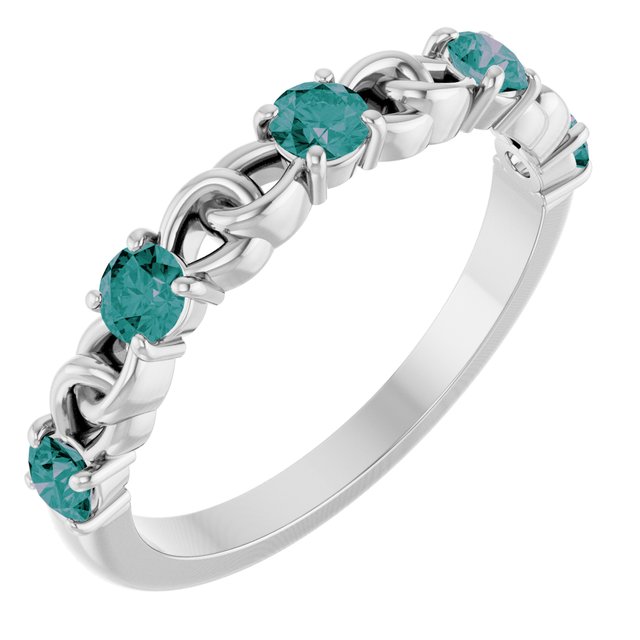Platinum Natural Alexandrite Stackable Ring