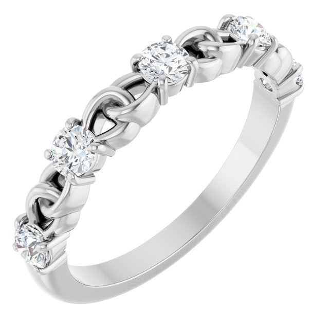 Sterling Silver Natural White Sapphire Stackable Ring