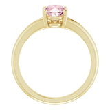 72019 / Solitaire / Ring / Set / 14K Yellow / Natural Pink Morganite / Oval / 8 X 6 Mm / Polished / Natural Pink Morganite Ring