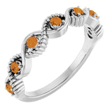 Sterling Silver Natural Citrine Stackable Ring