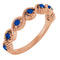 14K Rose Natural Blue Sapphire Stackable Ring