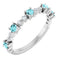Platinum Natural Blue Zircon & 1/6 CTW Natural Diamond Ring