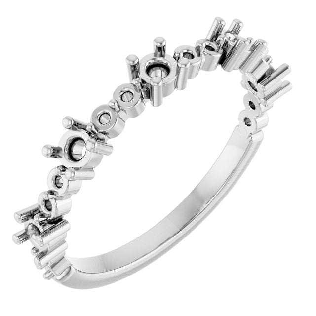 Platinum accented stackable ring mounting