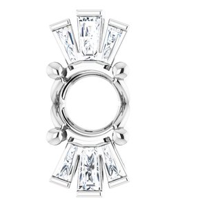 Sterling Silver 6mm Round 1/6 CTW Natural Diamond Semi-Set Pendant