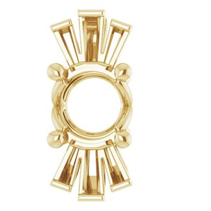 14K Yellow 6 mm Round Accented Pendant Mounting