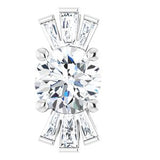 14K White Natural White Sapphire & 1/6 CTW Natural Diamond Pendant