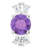 Sterling Silver Natural Amethyst & 1/6 CTW Natural Diamond Pendant