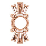 14K Rose 6mm Round Accented Pendant Mounting