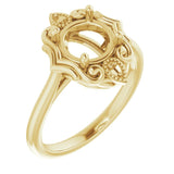 10K Yellow 7.4mm Round Ring Mounting