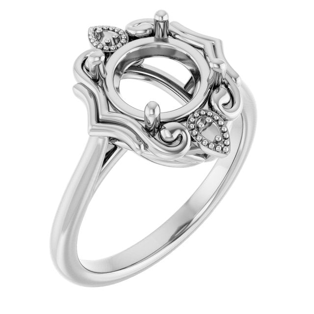 Platinum 8mm Round Ring Mounting