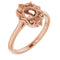 10K Rose 6mm Round Ring Mounting