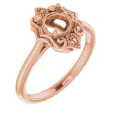 18K Rose 6mm Round Ring Mounting