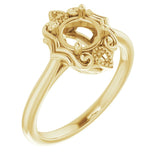 14K Yellow 6mm Round Ring Mounting