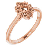 10K Rose 4.1mm Round Ring Mounting