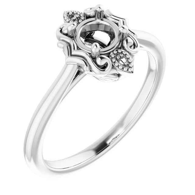 Continuum Sterling Silver 4.8 mm Round Ring Mounting