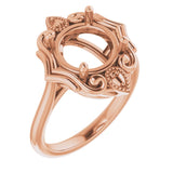 18K Rose 9.4mm Round Ring Mounting