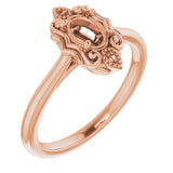 14K Rose 6x4 mm Oval Ring Mounting