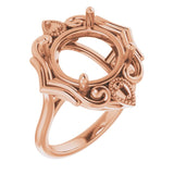 10K Rose 12mm Round Ring Mounting