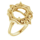 10K Yellow 12mm Round Ring Mounting