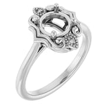 Sterling Silver 6.5mm Round Ring Mounting