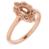 18K Rose 7x5 mm Oval Ring Mounting