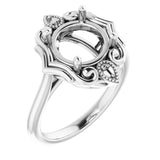 14K X1 White 9mm Round Ring Mounting