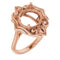 14K Rose 11mm Round Ring Mounting