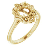 14K Yellow 7mm Round Ring Mounting