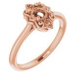 18K Rose 4.4mm Round Ring Mounting