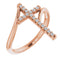14K Rose 1/8 CTW Natural Diamond Cross Ring