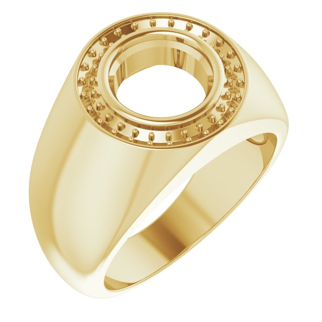 10K Yellow 8.8mm Round Ring Mounting