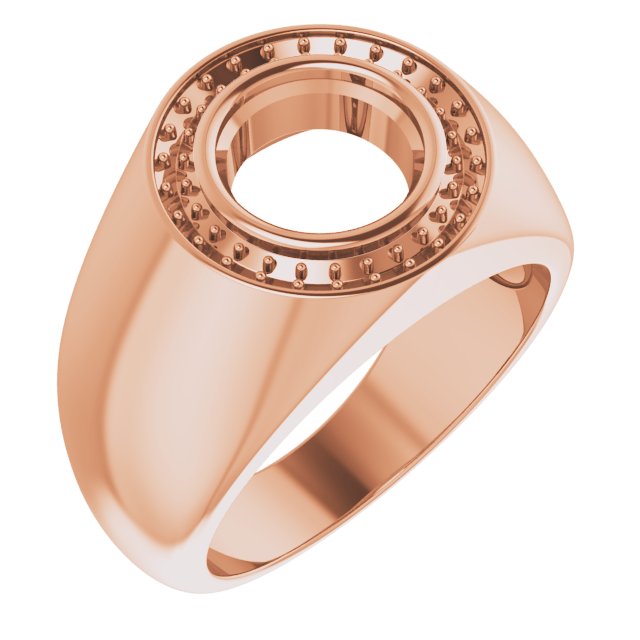 14K Rose 8.8mm Round Ring Mounting