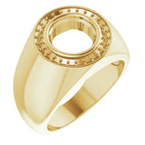 14K Yellow 9mm Round Ring Mounting