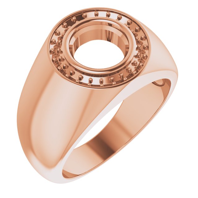 18K Rose 8mm Round Ring Mounting