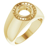 10K Yellow 7mm Round Ring Mounting