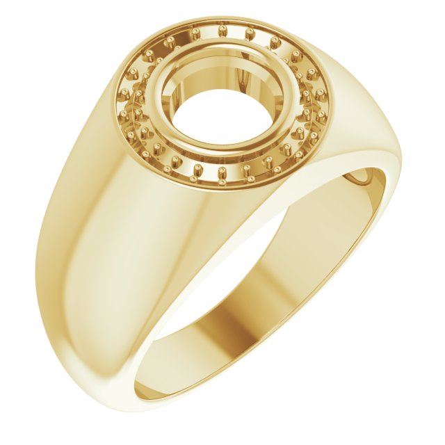 18K Yellow 7mm Round Ring Mounting