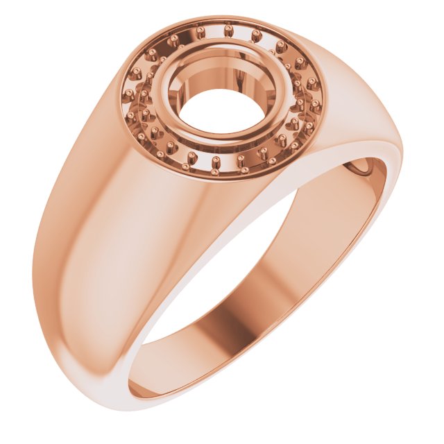 10K Rose 6mm Round Ring Mounting