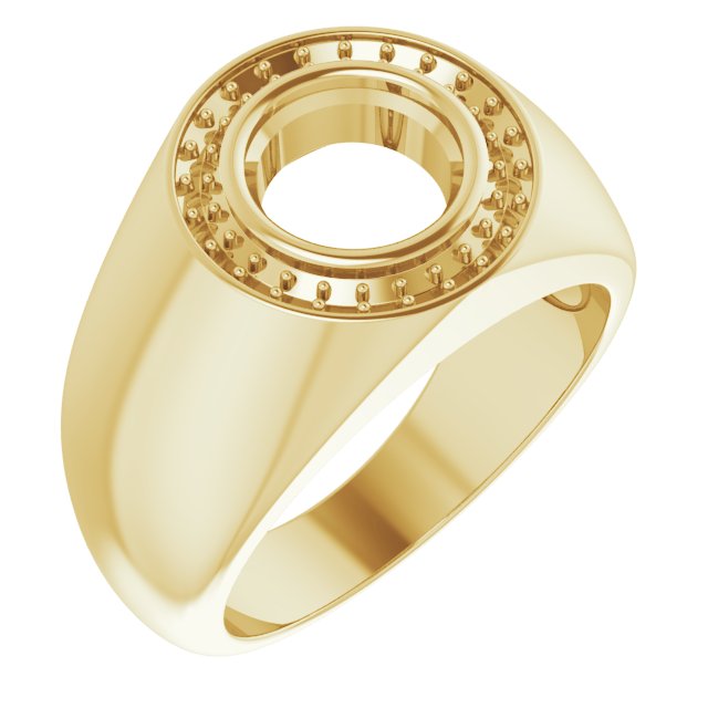 14K Yellow 8.2mm Round Ring Mounting