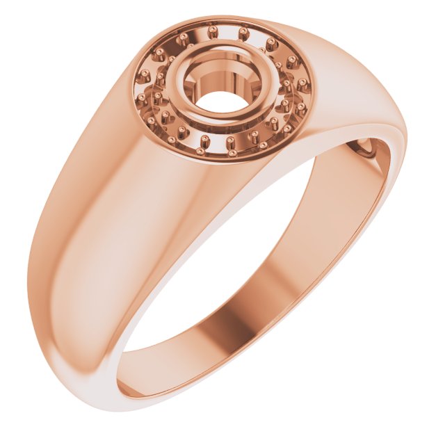 10K Rose 4.1mm Round Ring Mounting