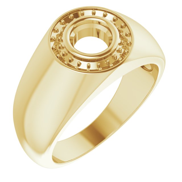 14K Yellow 5.8mm Round Ring Mounting