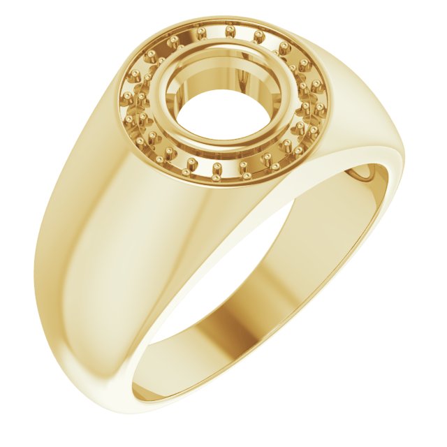 14K Yellow 6.5mm Round Ring Mounting